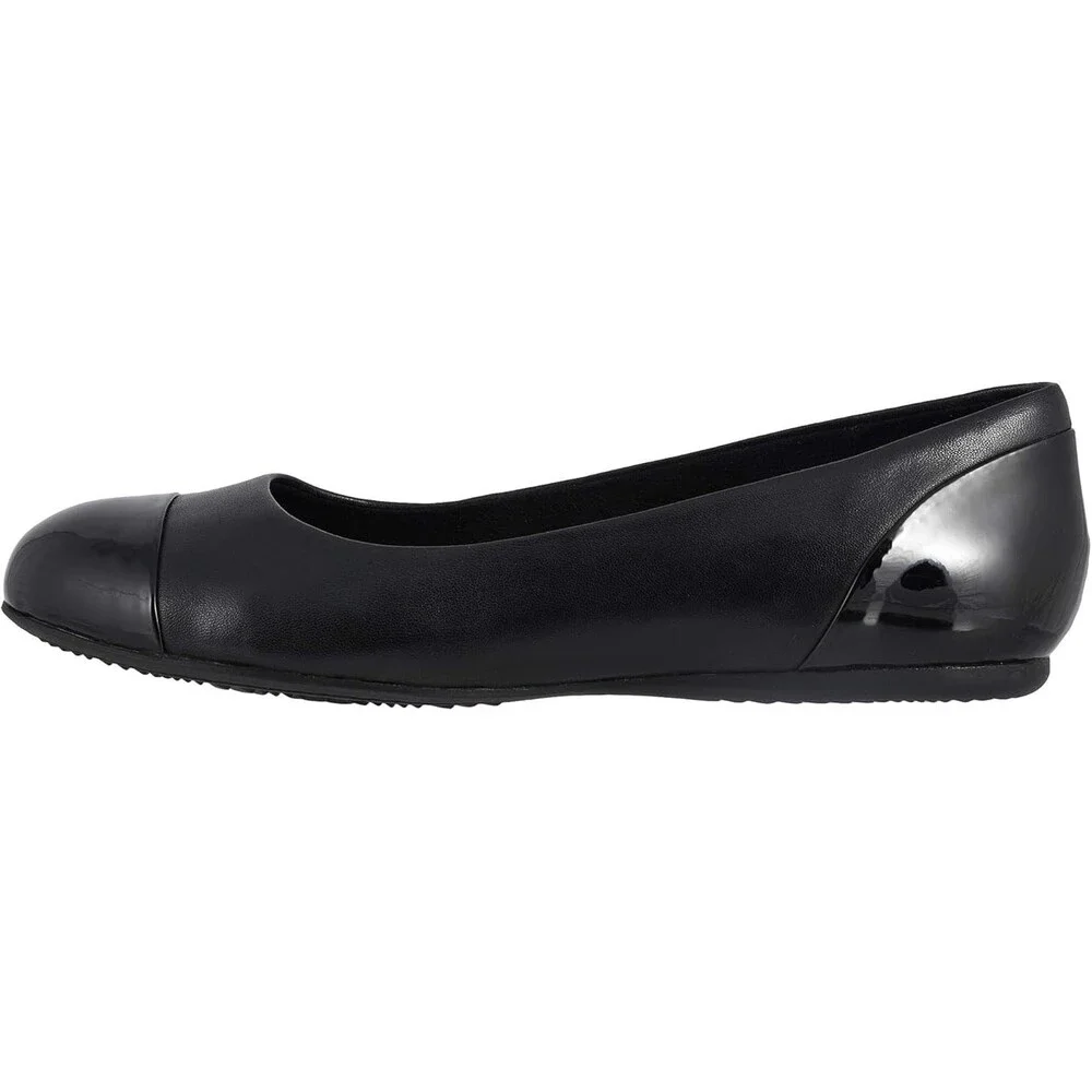 Softwalk Sonoma Ballet Flat Womens US 10.5 Black Leather Cap Toe Slip On RHS6669